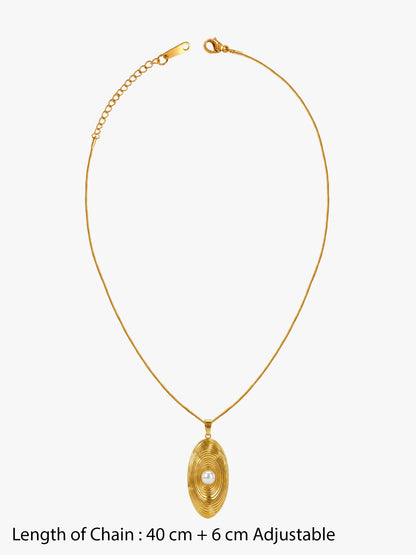 Secret Frame Gold Plated Pendant with Link Chain