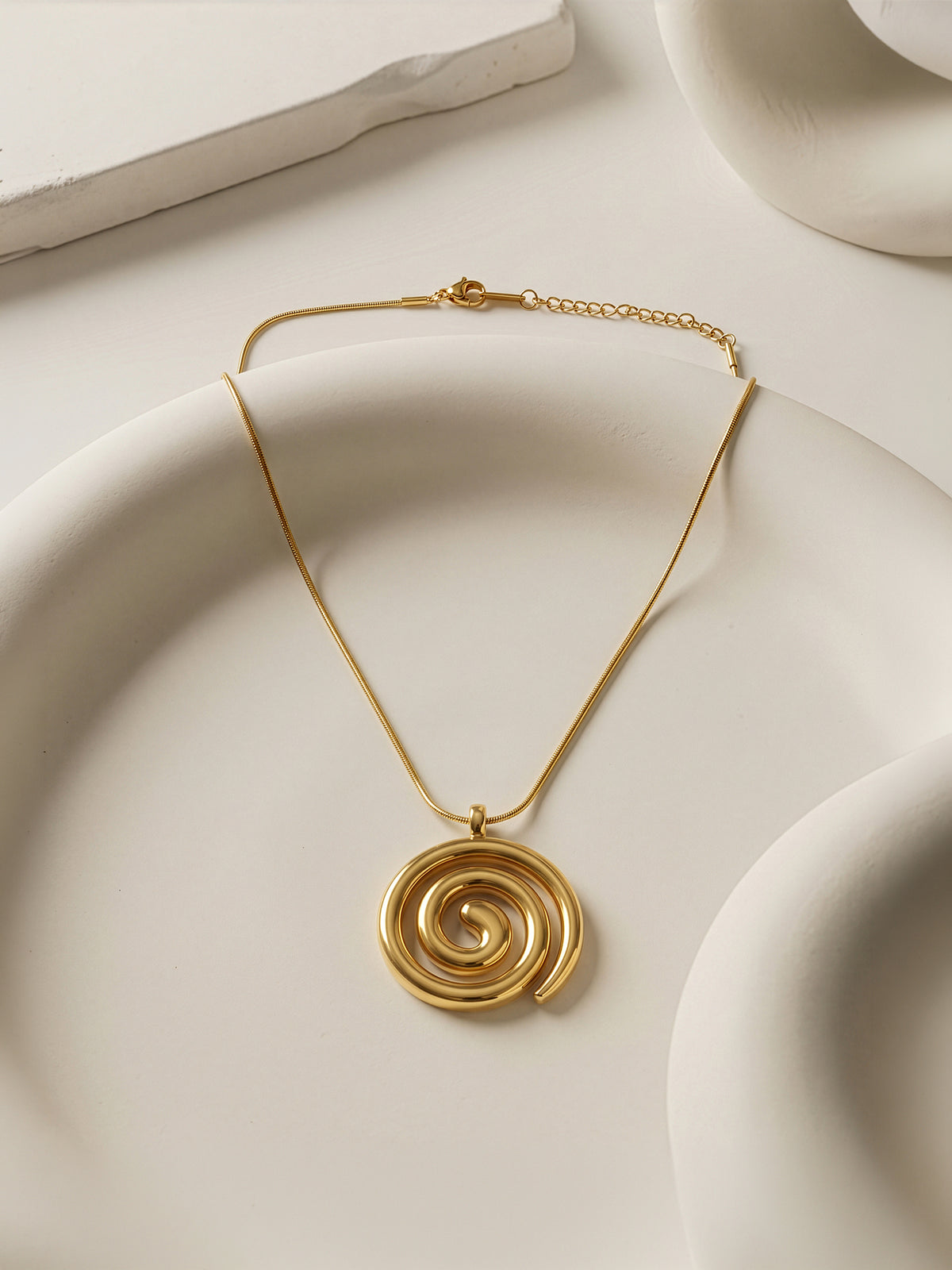 IXIA by GIVA Spiral Drop It Gold Plated Necklace