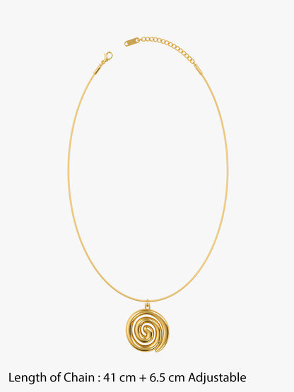 Spiral Drop It Gold Plated Necklace