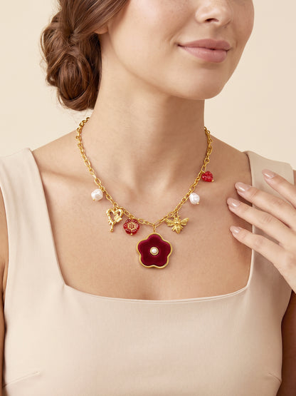 IXIA by GIVA Wildflower Mood Gold Plated Necklace