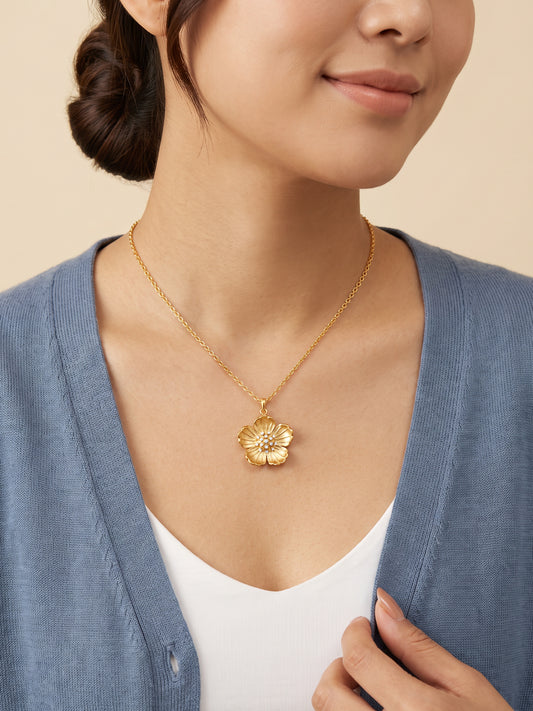 IXIA by GIVA Bloom Babe Gold Plated Pendant With Chain