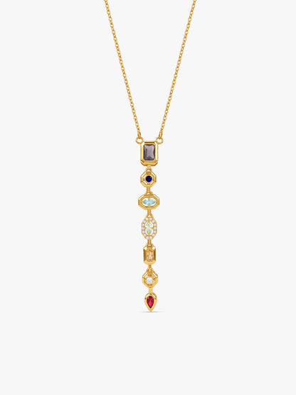 IXIA by GIVA Classic Energy Gold Plated Lariat Necklace