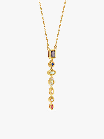 IXIA by GIVA Classic Energy Gold Plated Lariat Necklace