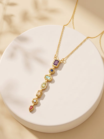 IXIA by GIVA Classic Energy Gold Plated Lariat Necklace