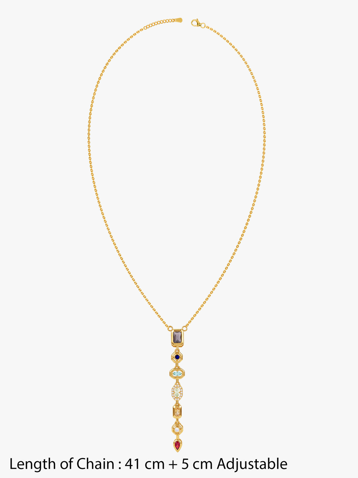 IXIA by GIVA Classic Energy Gold Plated Lariat Necklace