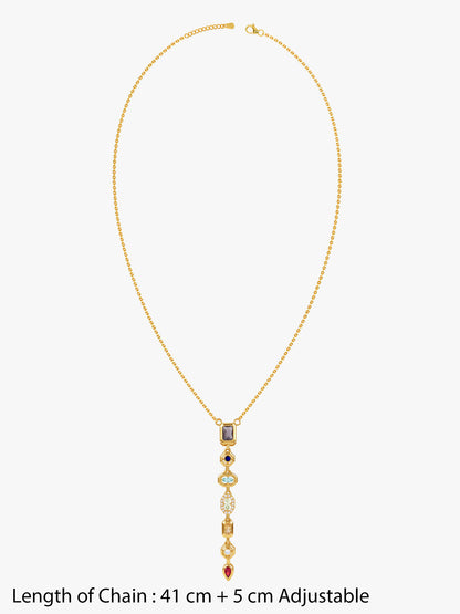 IXIA by GIVA Classic Energy Gold Plated Lariat Necklace