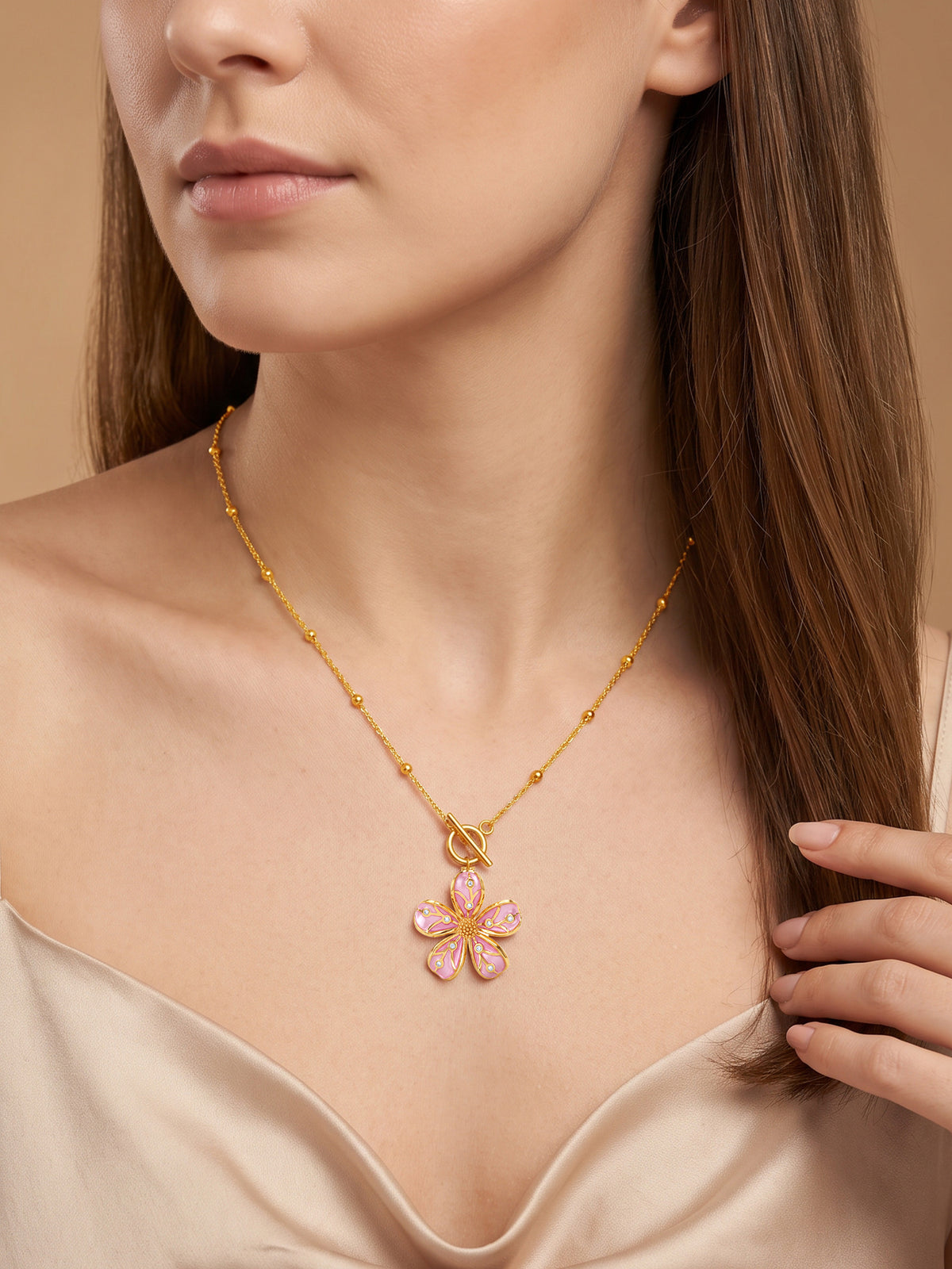 IXIA by GIVA Love Spring Gold Plated Necklace