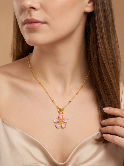 IXIA by GIVA Love Spring Gold Plated Necklace