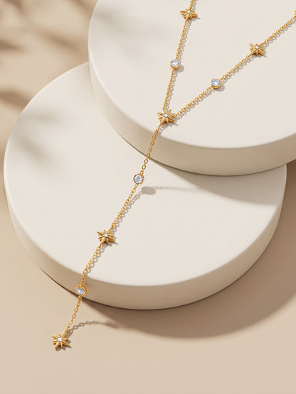 IXIA by GIVA Star Spark Gold Plated Lariat Necklace
