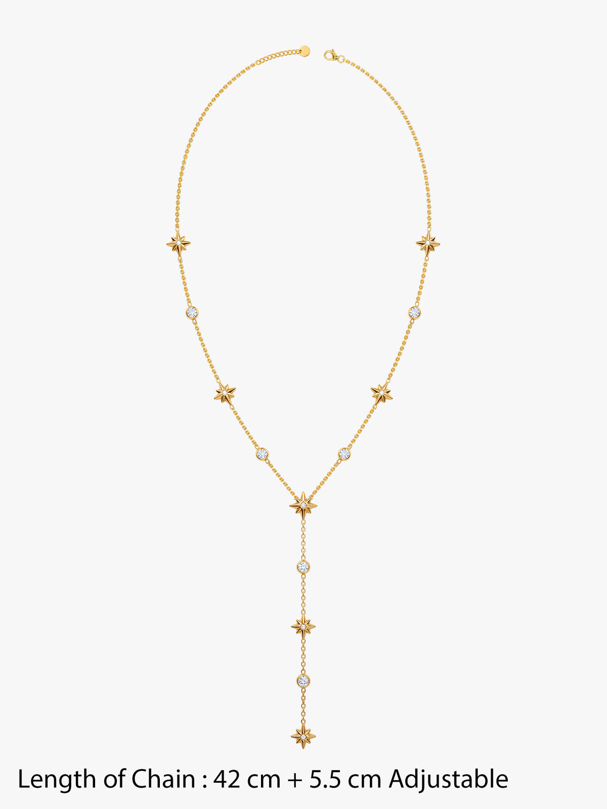 IXIA by GIVA Star Spark Gold Plated Lariat Necklace
