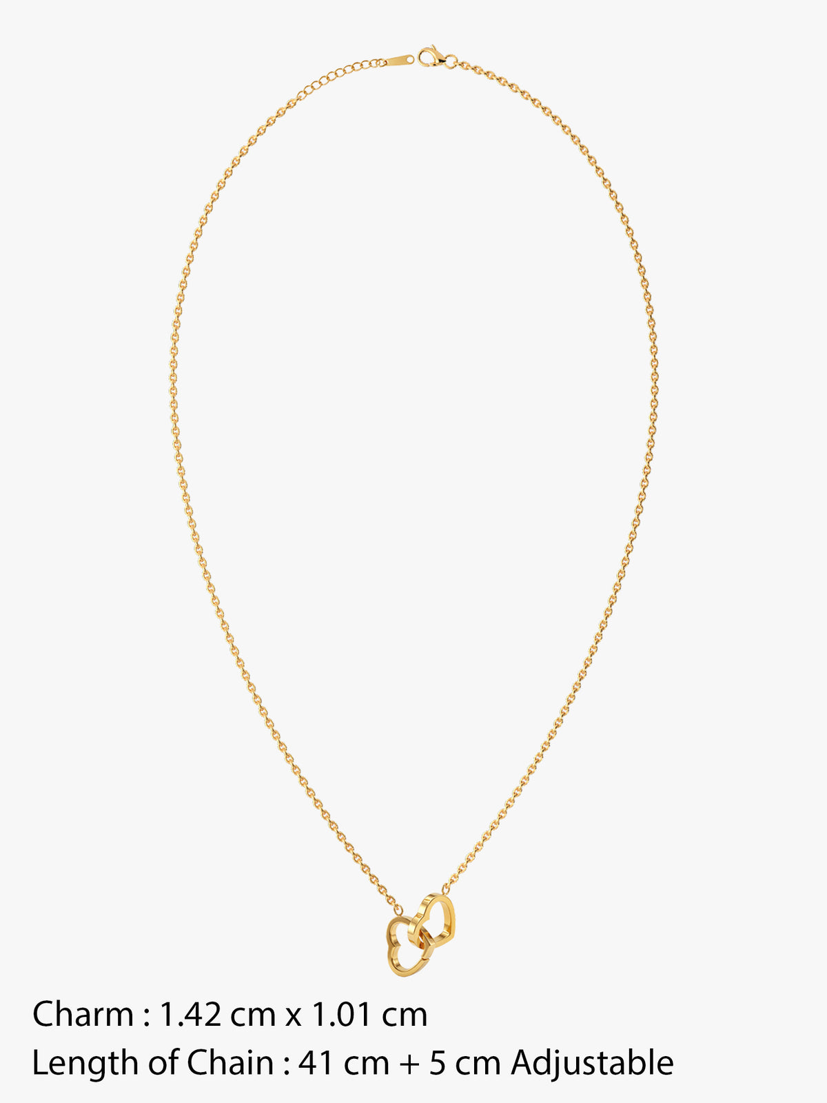 IXIA by GIVA Interheart Gold Plated Necklace