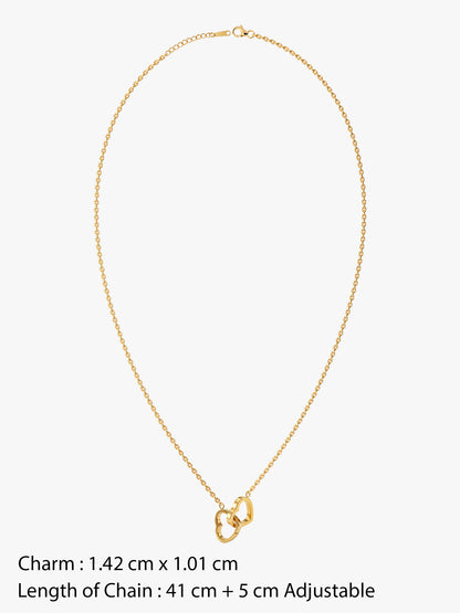 IXIA by GIVA Interheart Gold Plated Necklace