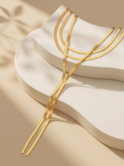 IXIA by GIVA Daily Edit Gold Plated Lariat Necklace