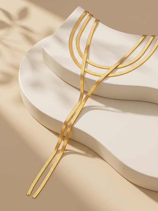 IXIA by GIVA Daily Edit Gold Plated Lariat Necklace