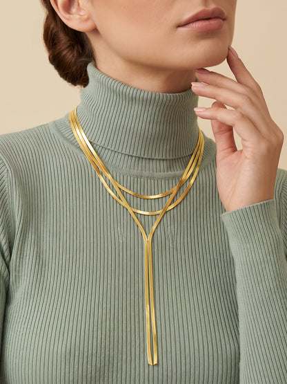 IXIA by GIVA Daily Edit Gold Plated Lariat Necklace