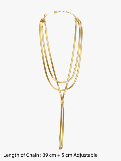 IXIA by GIVA Daily Edit Gold Plated Lariat Necklace