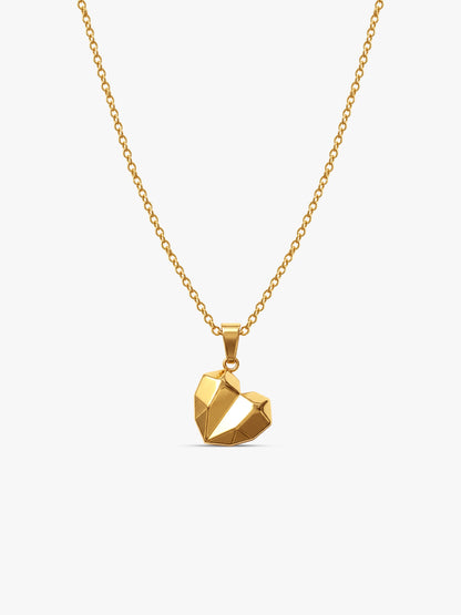 Heart Skip Gold Plated Pendant with Link Chain