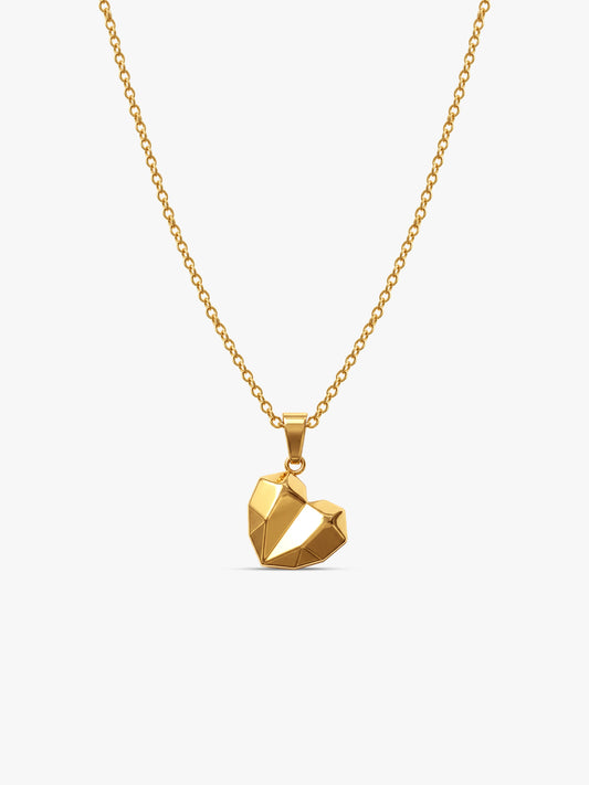 OnnMe by GIVA Heart Skip Gold Plated Pendant with Link Chain