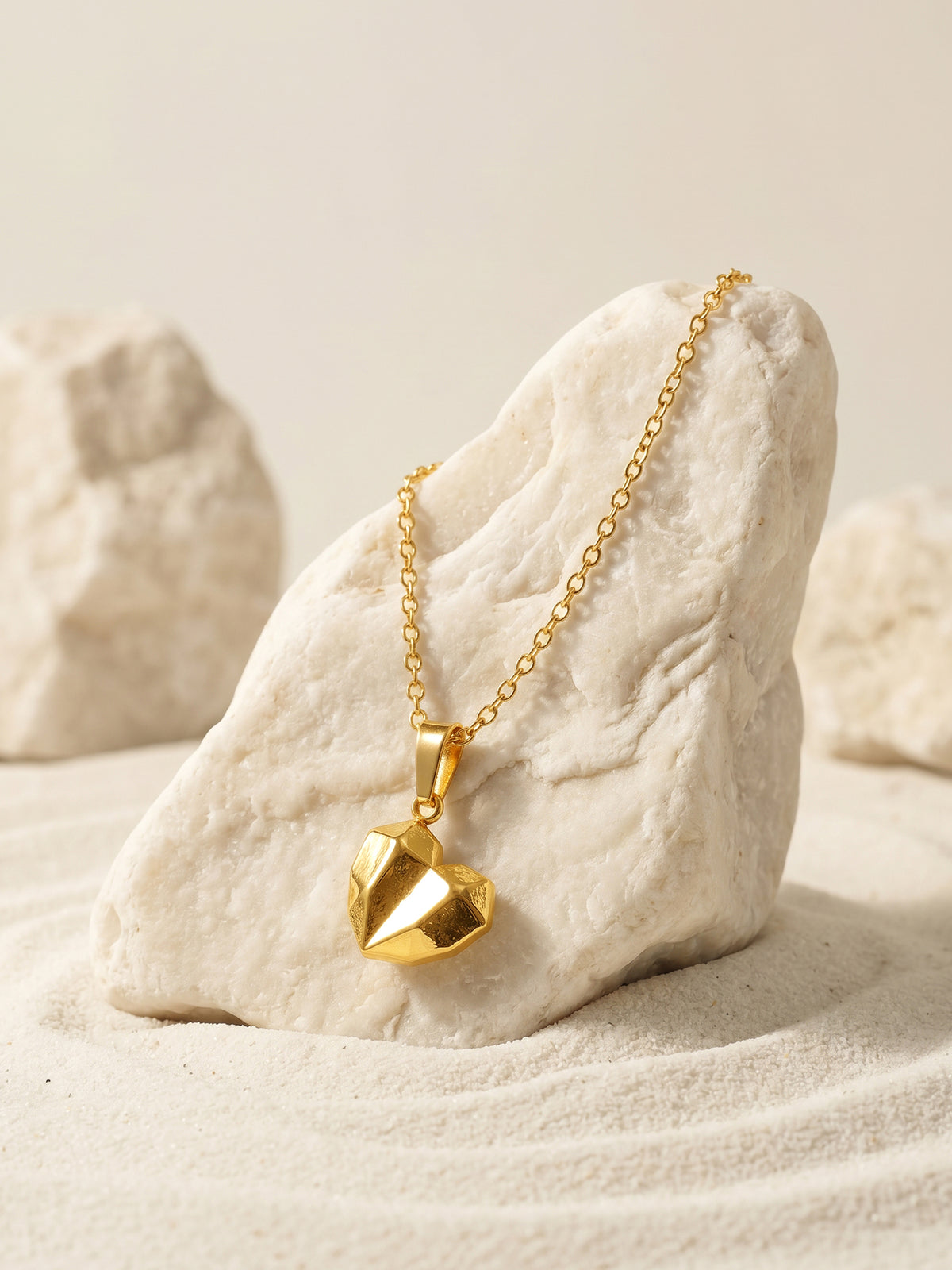 IXIA by GIVA Heart Skip Gold Plated Pendant with Link Chain