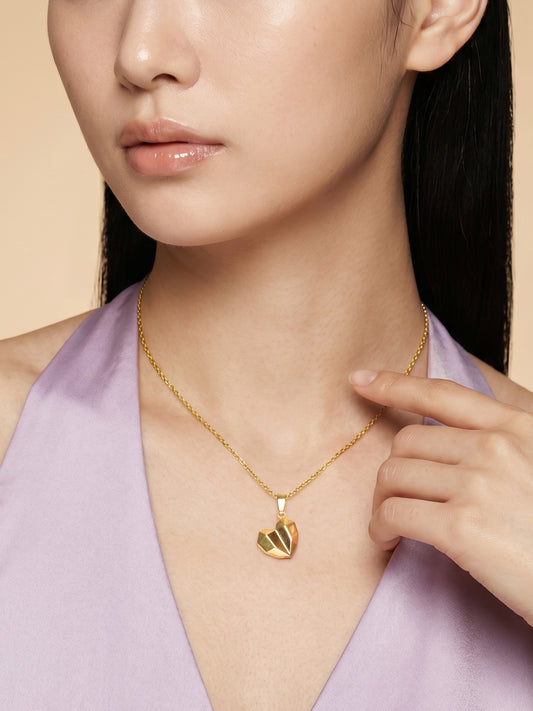 OnnMe by GIVA Heart Skip Gold Plated Pendant with Link Chain