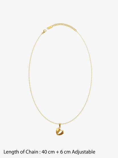 Heart Skip Gold Plated Pendant with Link Chain