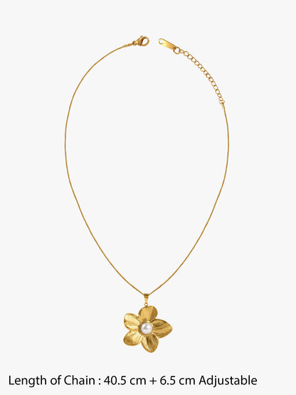 Bloom Pop Gold Plated Pendant with Link Chain