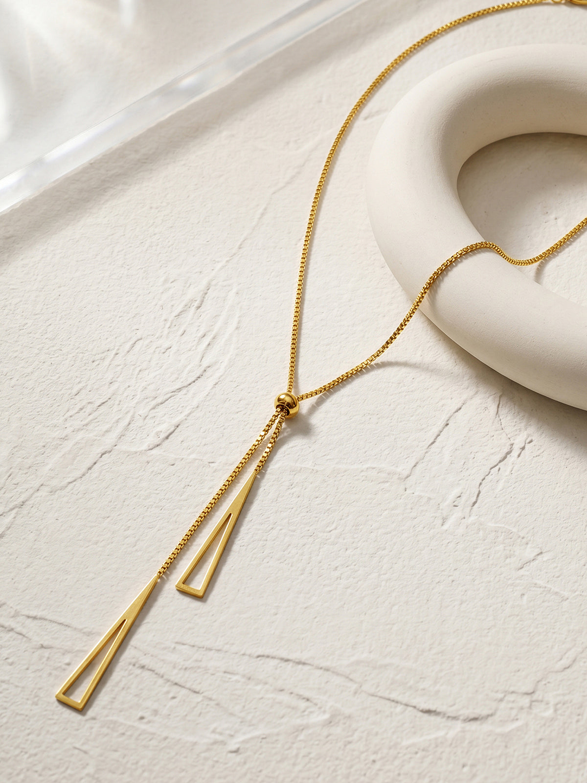 IXIA by GIVA Drop It Low Gold Plated Lariat Necklace