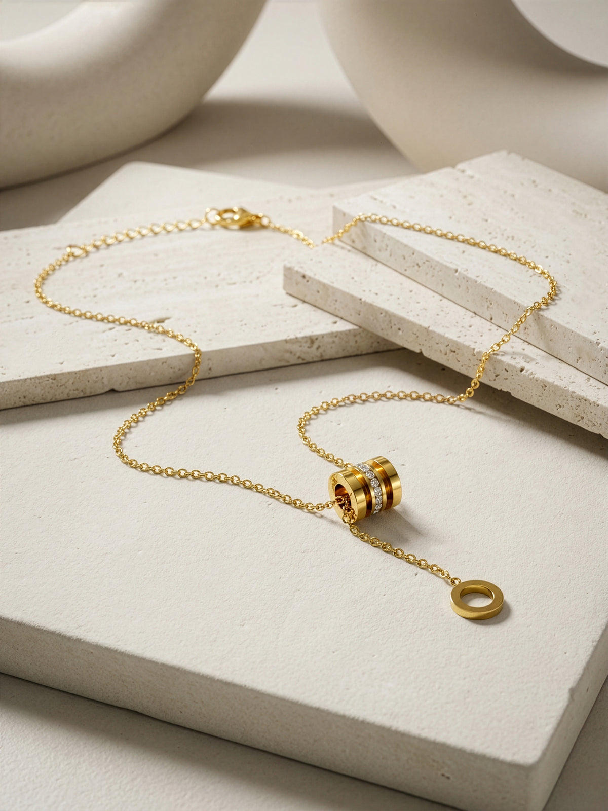IXIA by GIVA Linked Pop Gold Plated Necklace