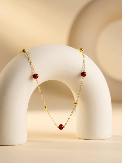 IXIA by GIVA Cherry Current Gold Plated Necklace