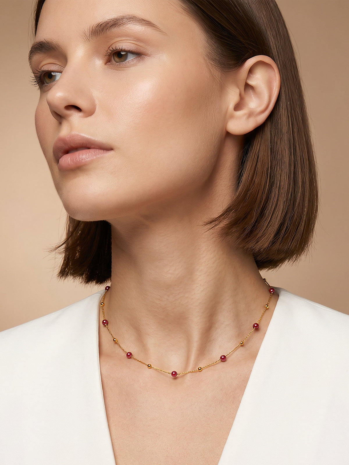 IXIA by GIVA Cherry Current Gold Plated Necklace