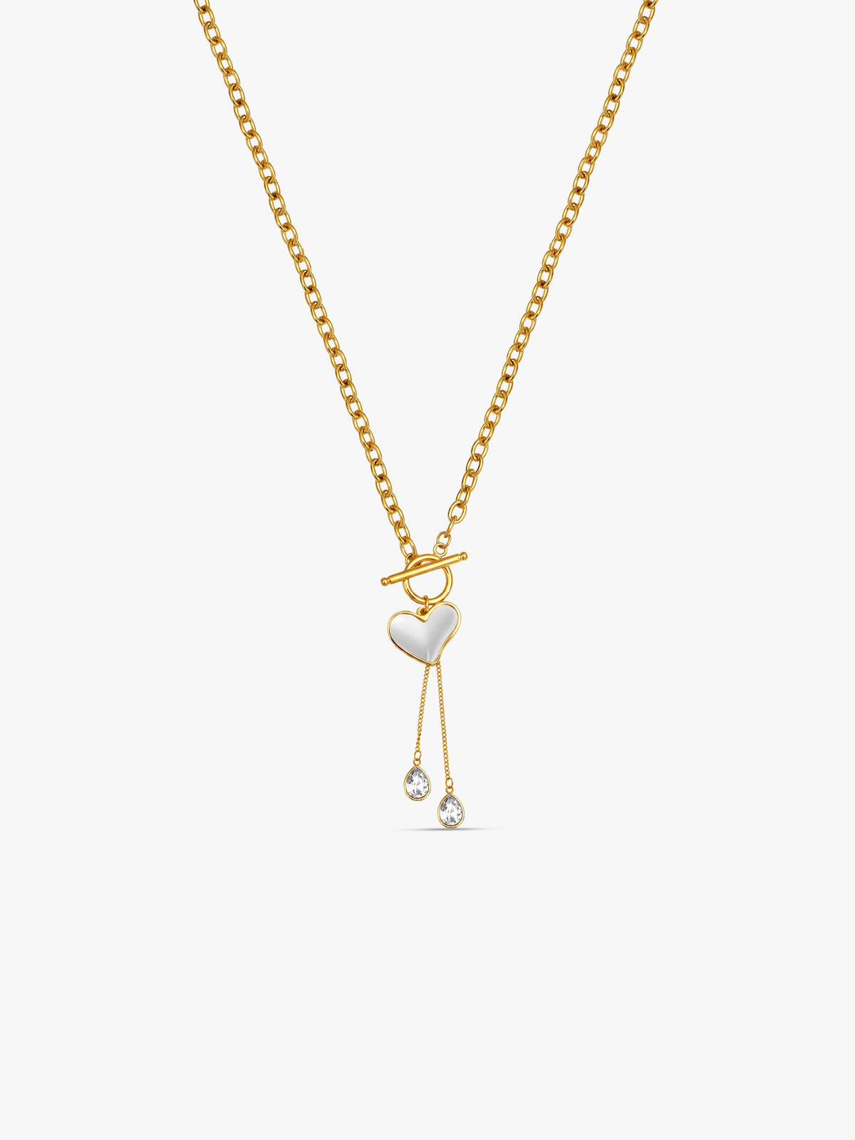 IXIA by GIVA Heart Drip Gold Plated Lariat Necklace