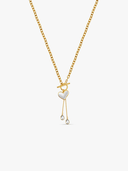 IXIA by GIVA Heart Drip Gold Plated Lariat Necklace