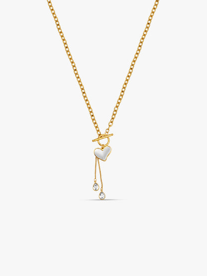 OnnMe by GIVA Heart Drip Gold Plated Lariat Necklace