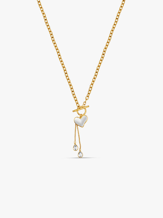 OnnMe by GIVA Heart Drip Gold Plated Lariat Necklace