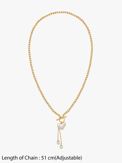 OnnMe by GIVA Heart Drip Gold Plated Lariat Necklace