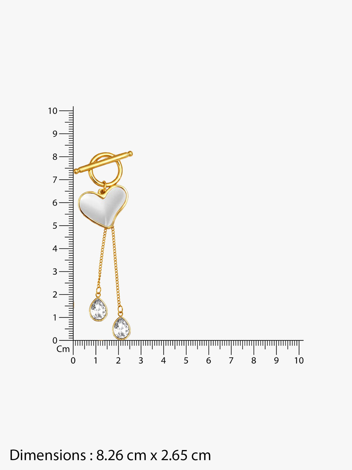 IXIA by GIVA Heart Drip Gold Plated Lariat Necklace