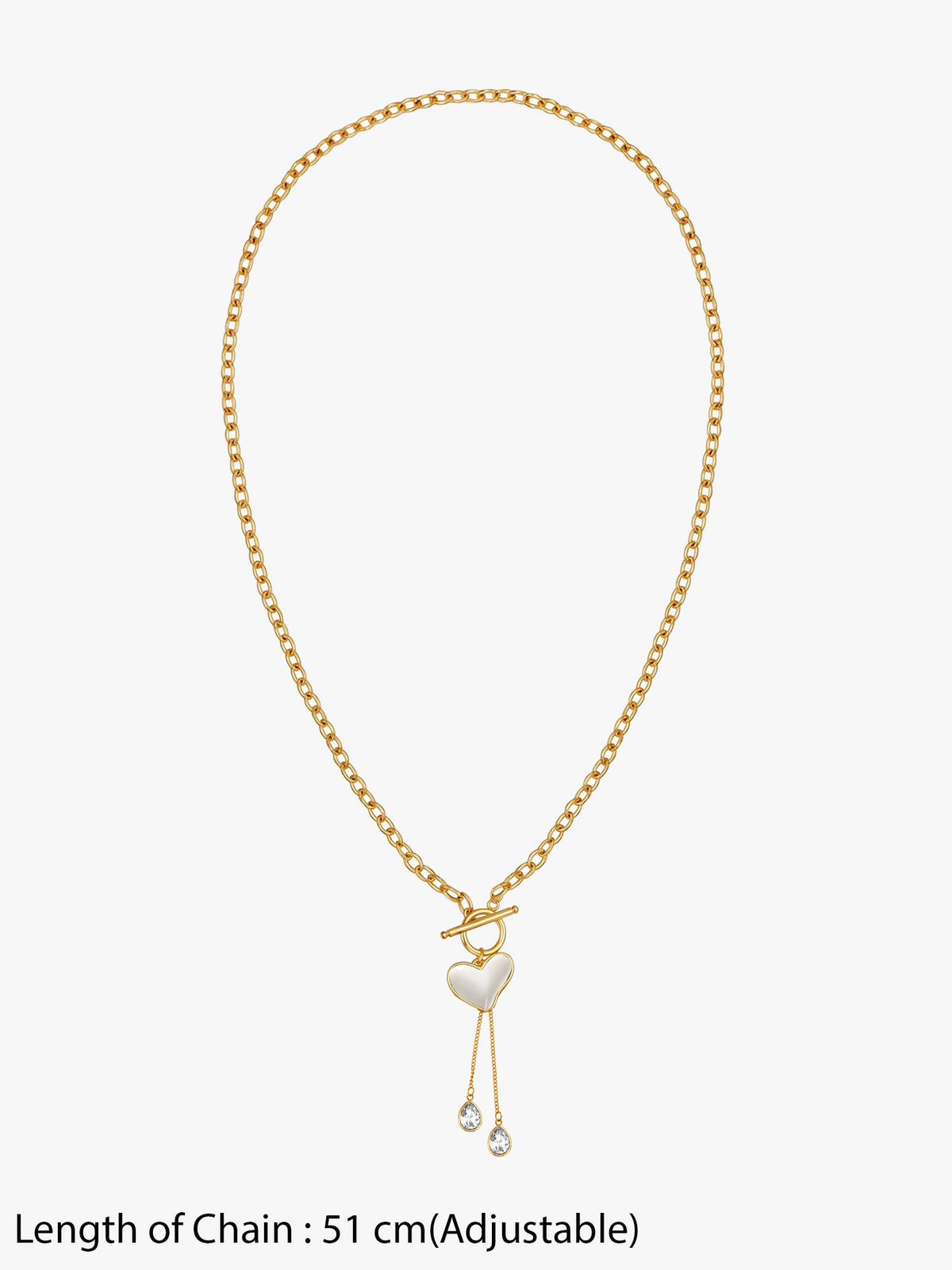 IXIA by GIVA Heart Drip Gold Plated Lariat Necklace