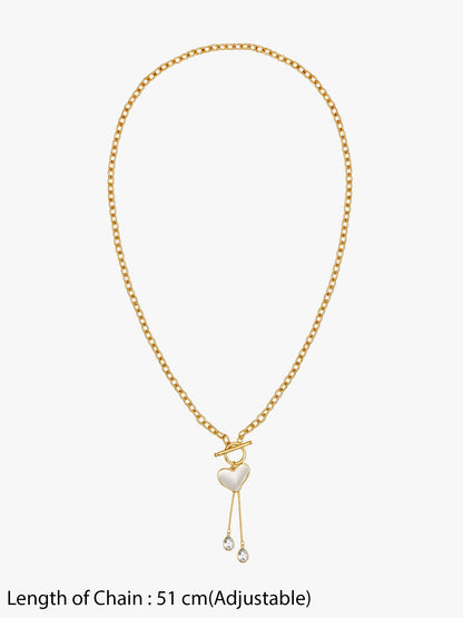 IXIA by GIVA Heart Drip Gold Plated Lariat Necklace