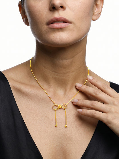 Tie Me Knot Gold Plated Necklace