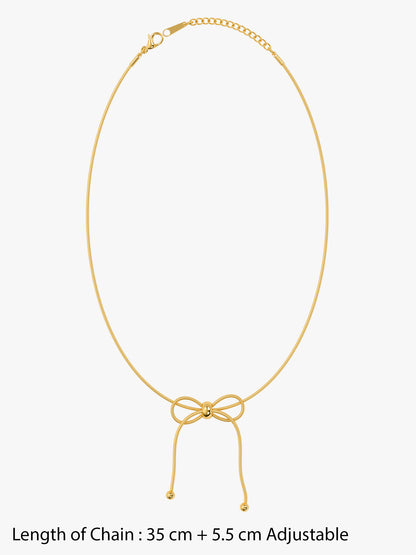 Tie Me Knot Gold Plated Necklace