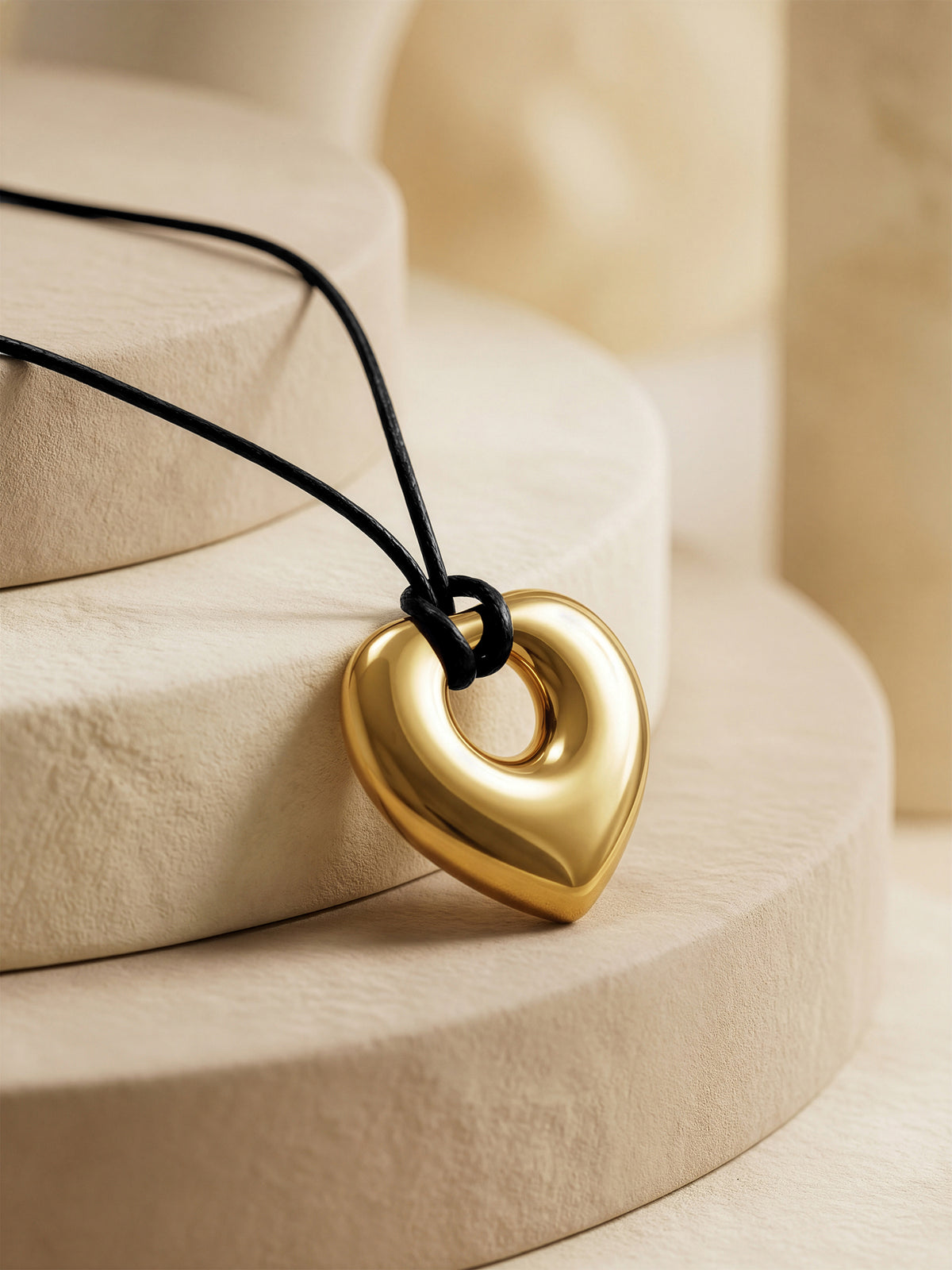 IXIA by GIVA Lock Heart Gold Plated Pendant With Black Thread