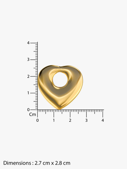 Lock Heart Gold Plated Pendant With Black Thread