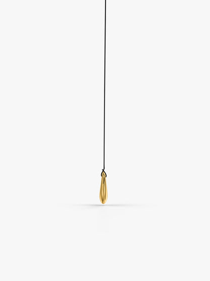 Lock Heart Gold Plated Pendant With Black Thread