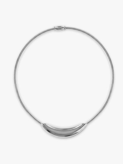 Main Character Loop Rhodium Plated Collar Necklace