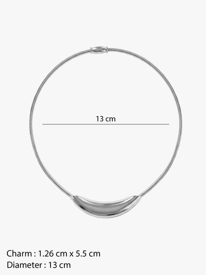 Main Character Loop Rhodium Plated Collar Necklace