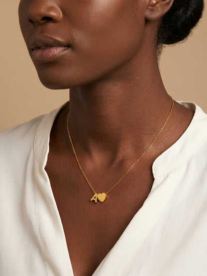 Heart Snap Detail Gold Plated Necklace