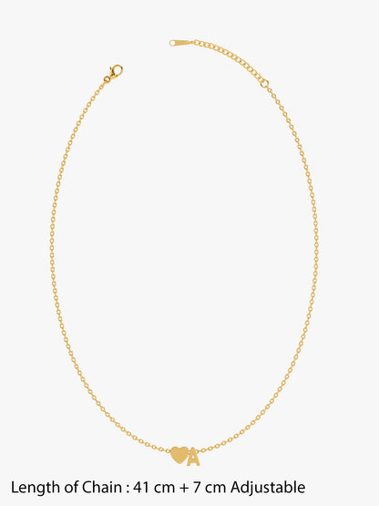 Heart Snap Detail Gold Plated Necklace