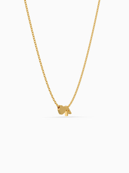 Heart Snap Detail Gold Plated Necklace