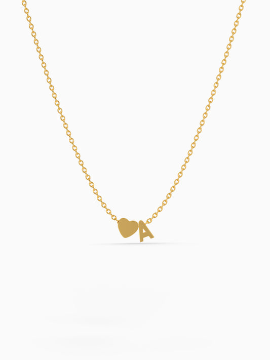 Heart Snap Detail Gold Plated Necklace