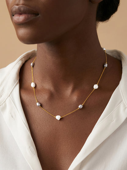 Pearl Sprinkle Gold Plated Necklace